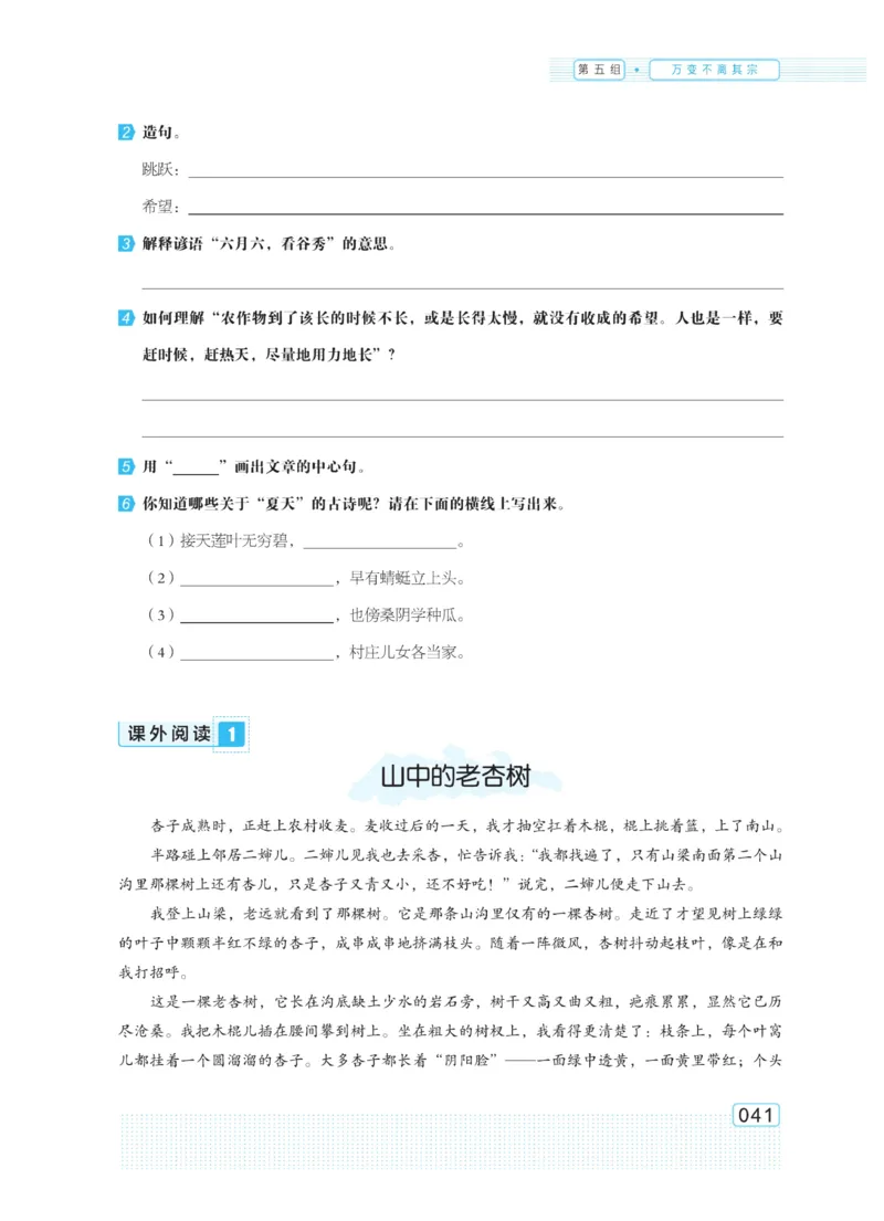 《群文阅读主题训练》语文6年级上册（RJ）