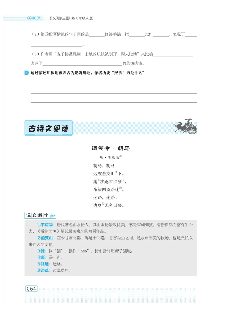 《群文阅读主题训练》语文6年级上册（RJ）