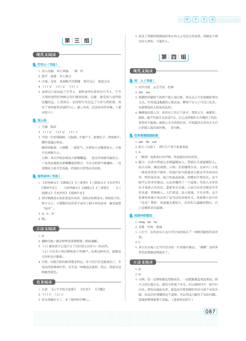 《群文阅读主题训练》语文6年级上册（RJ）