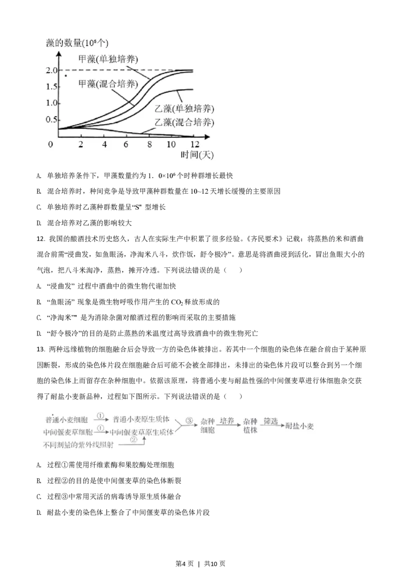 2020年高考生物试卷（山东）（空白卷）_生物历年高考真题_新&middot;PDF版2008-2025&middot;高考生物真题_生物（按试卷类型分类）2008-2025_自主命题卷&middot;生物（2008-2025）