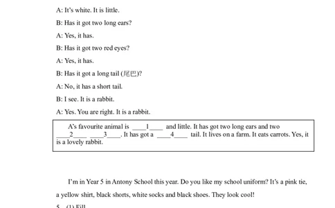 Joinin外研剑桥英语2022-2023学年四年级下册阅读理解专项（含答案）_上册_四年级英语-外研社剑桥_四年级英语（下）-外研社剑桥joinin版_15-四年级下册专项练习