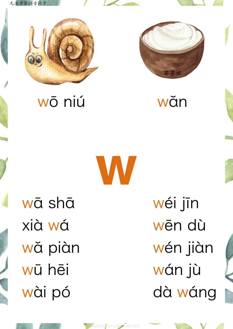 R684原创无汉字读拼音闪卡-声母_拼音专项