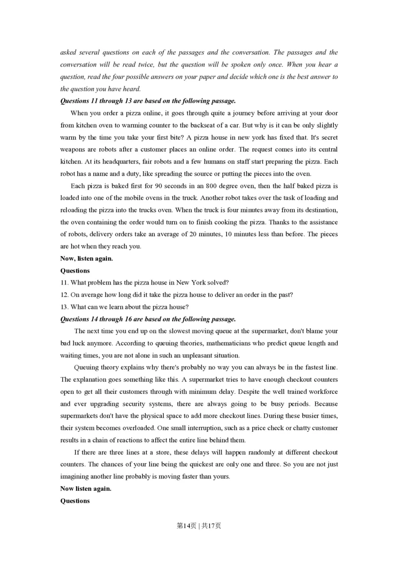 2020年高考英语试卷（上海）（春考）（解析卷）_英语历年高考真题_新&middot;PDF版2008-2025&middot;高考英语真题_英语（按省份分类）2008-2025_2008-2023&middot;（上海）英语高考真题