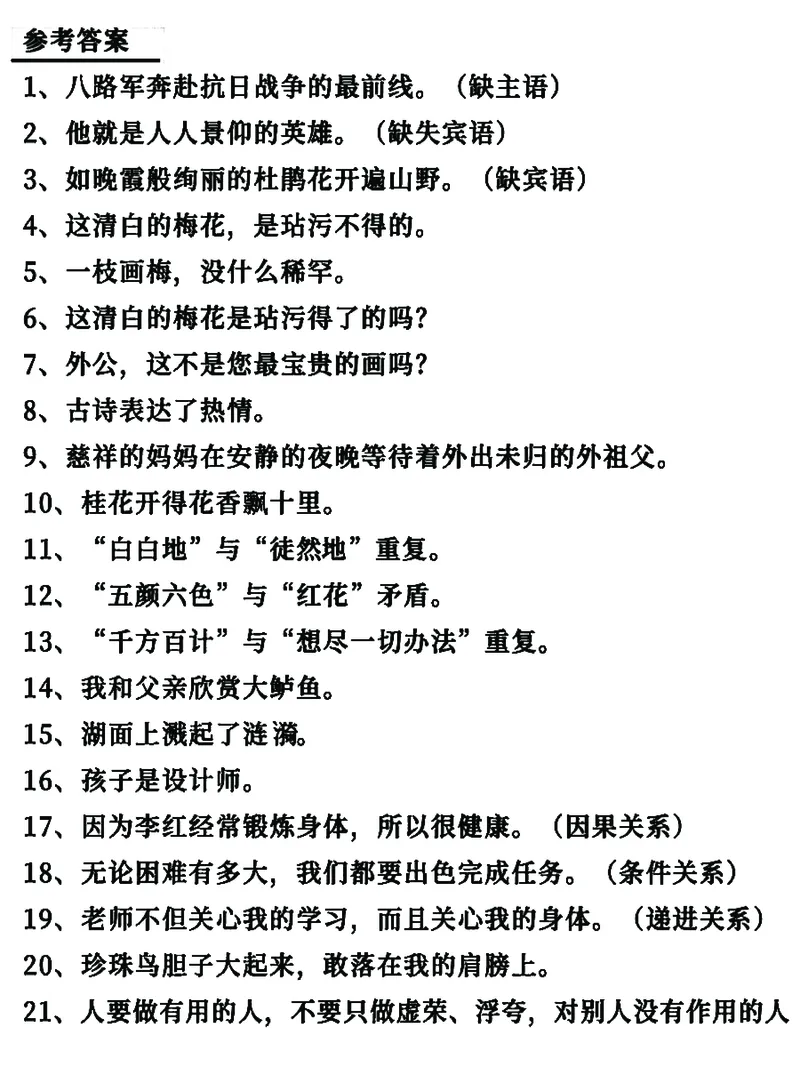 五年级语文上册句子专项必考经典训练100题，学霸掌握这些就够了_1-6年级语文仿写_五年级上册语文仿写句子+句子专项(1)