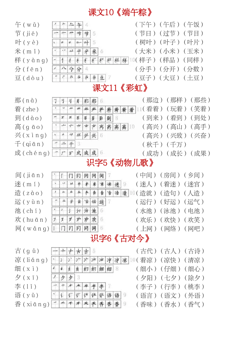 1.20部编版一年级下册生字（笔顺组词）贴1_一年级上下册资料_小学一年级学习资料-25年更新版_1-02、小学一年级语文下册_3-6-2-1、复习、知识点、归纳汇总_部编（人教）版