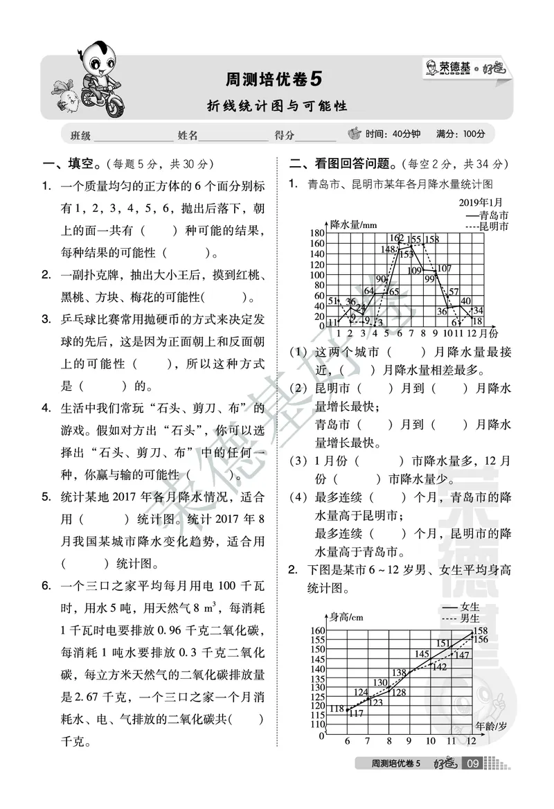 好卷五年级下册数学北京版A部分_2024年人教版小学数学一二三四五六年级上册下册期中期末试a0747_小学全科《同步练习+精品试卷》打包下载（1-6年级单元月考期中期末试卷）_小学数学