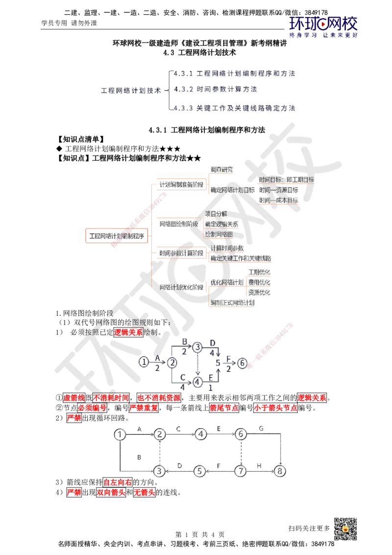 30.第30讲-43工程网络计划技术1_2026年一级建造师_2026年一建管理_2025年一建管理SVIP_02-基础精讲✿高端面授✿深度强化_25-管理《考点精讲班》张君、郑春秋HQ_郑春秋_讲义