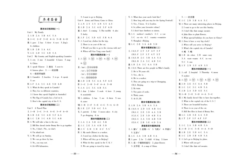 聚优《期末冲刺100分》五年级上册英语冀教版_2024年人教版小学数学一二三四五六年级上册下册期中期末试a0747_小学全科《同步练习+精品试卷》打包下载（1-6年级单元月考期中期末试卷）