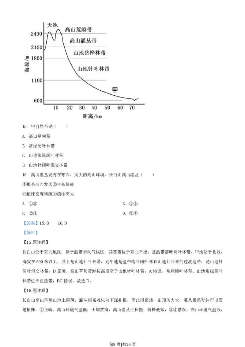 2020年高考地理试卷（浙江）（1月）（解析卷）_地理历年高考真题_新&middot;PDF版2008-2025&middot;高考地理真题_地理（按省份分类）2008-2025_2008-2025&middot;（浙江）地理高考真题