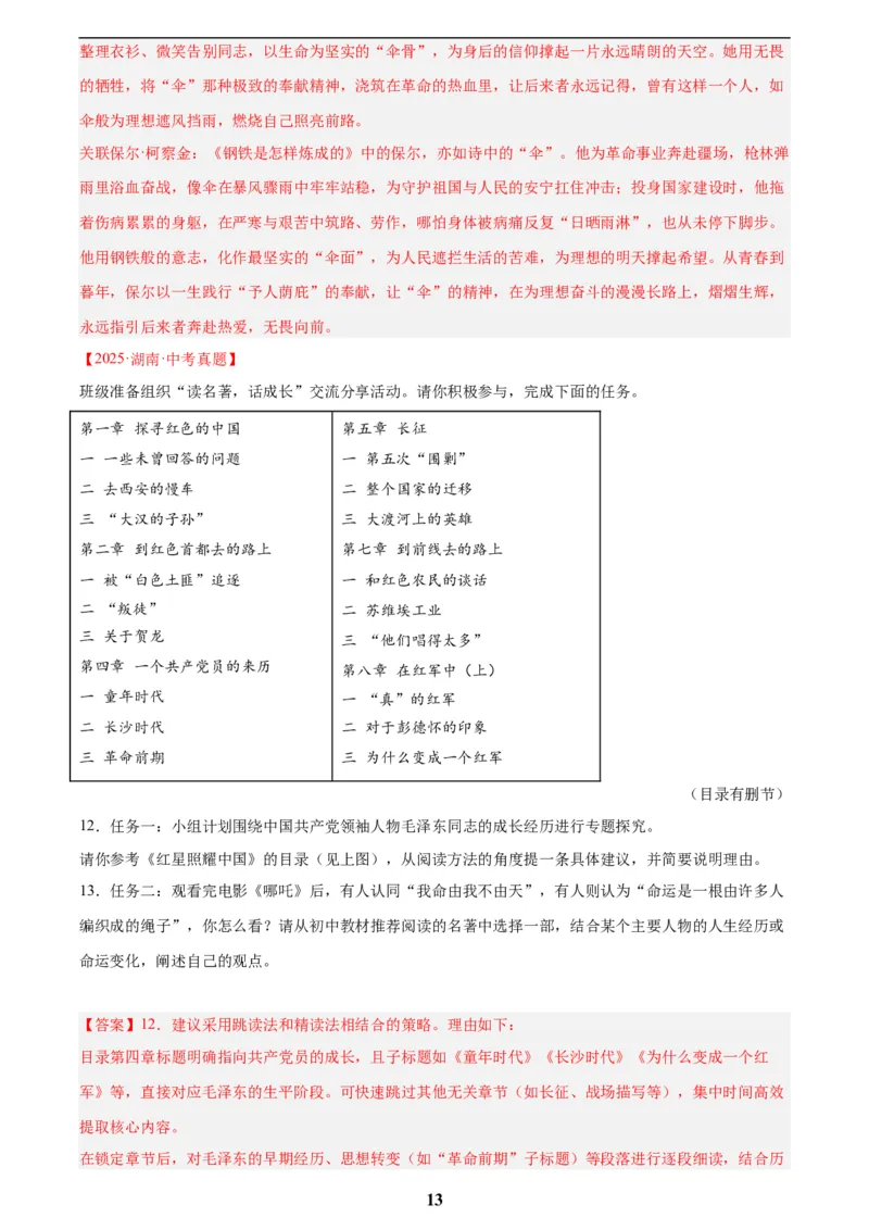 专题09名著导读(解析版)_2023-2025《3年中考1年模拟真题分类汇编》语文