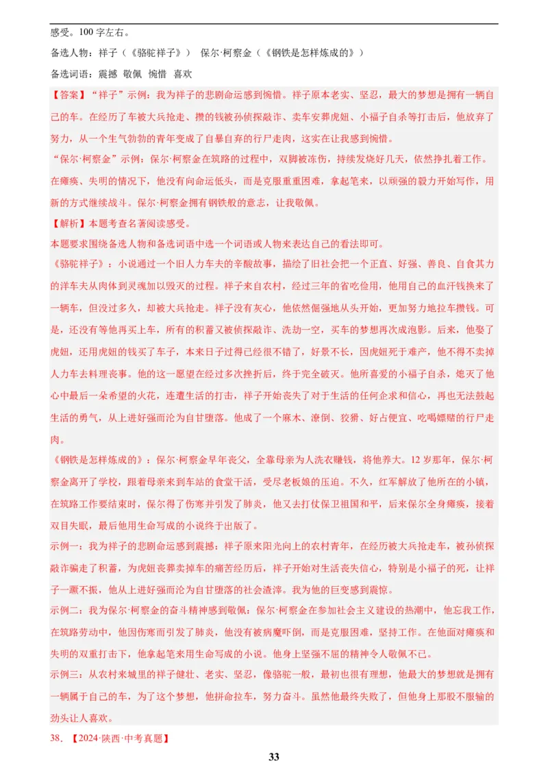 专题09名著导读(解析版)_2023-2025《3年中考1年模拟真题分类汇编》语文