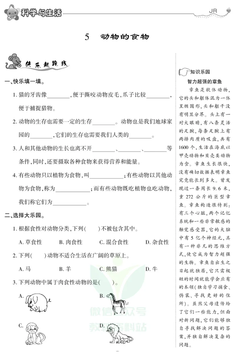 智能训练&middot;科学五年级上册冀人版_2024年人教版小学数学一二三四五六年级上册下册期中期末试a0747_小学全科《同步练习+精品试卷》打包下载（1-6年级单元月考期中期末试卷）_小学科学