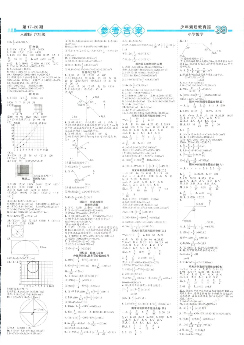 少年素质教育报6年级上册数学人教版_2024年人教版小学数学一二三四五六年级上册下册期中期末试a0747_小学全科《同步练习+精品试卷》打包下载（1-6年级单元月考期中期末试卷）