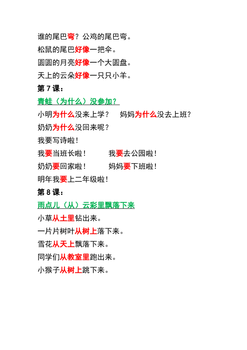 一年级语文仿写句子汇总_一年级上册语文仿写句子+句子专项