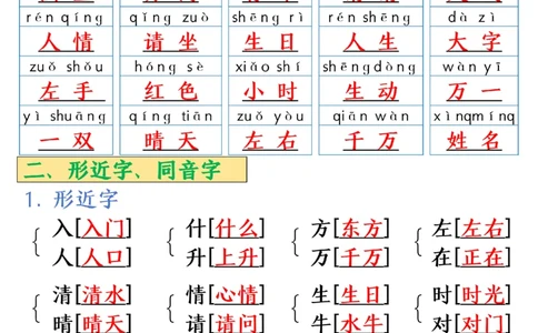 1105-25春一年级下册语文全册必背知识点汇总_一年级上下册资料_一年级下册小红书同款资料_一下数学