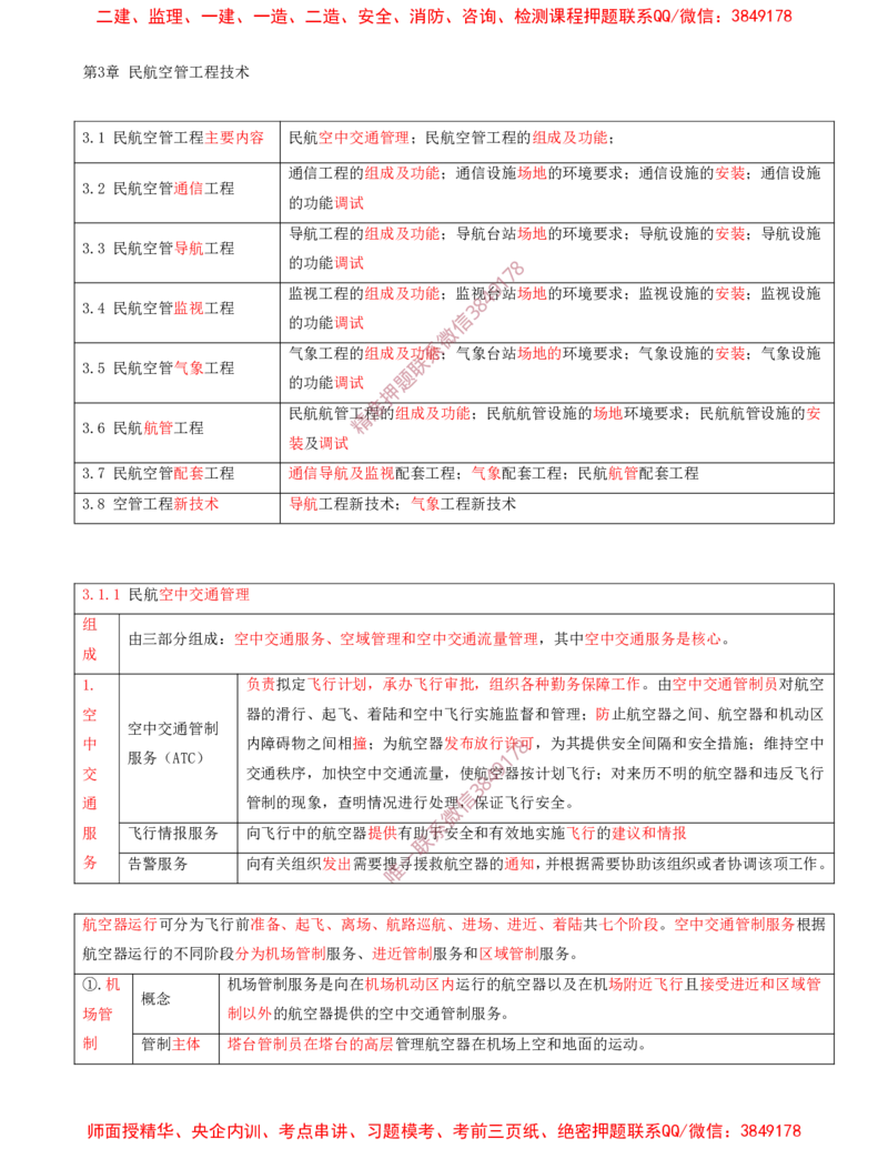 01.24-第3章-3.1-民航空管工程主要内容_2026年一级建造师_2026年一建民航_2025年一建民航SVIP_02-基础精讲✿高端面授✿深度强化_11-民航《教材精讲班》高永志SMR_03.第三章