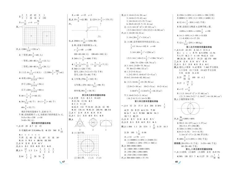《核心期末》数学6年级上册RJ版_2024年人教版小学数学一二三四五六年级上册下册期中期末试a0747_小学全科《同步练习+精品试卷》打包下载（1-6年级单元月考期中期末试卷）_期末总复习