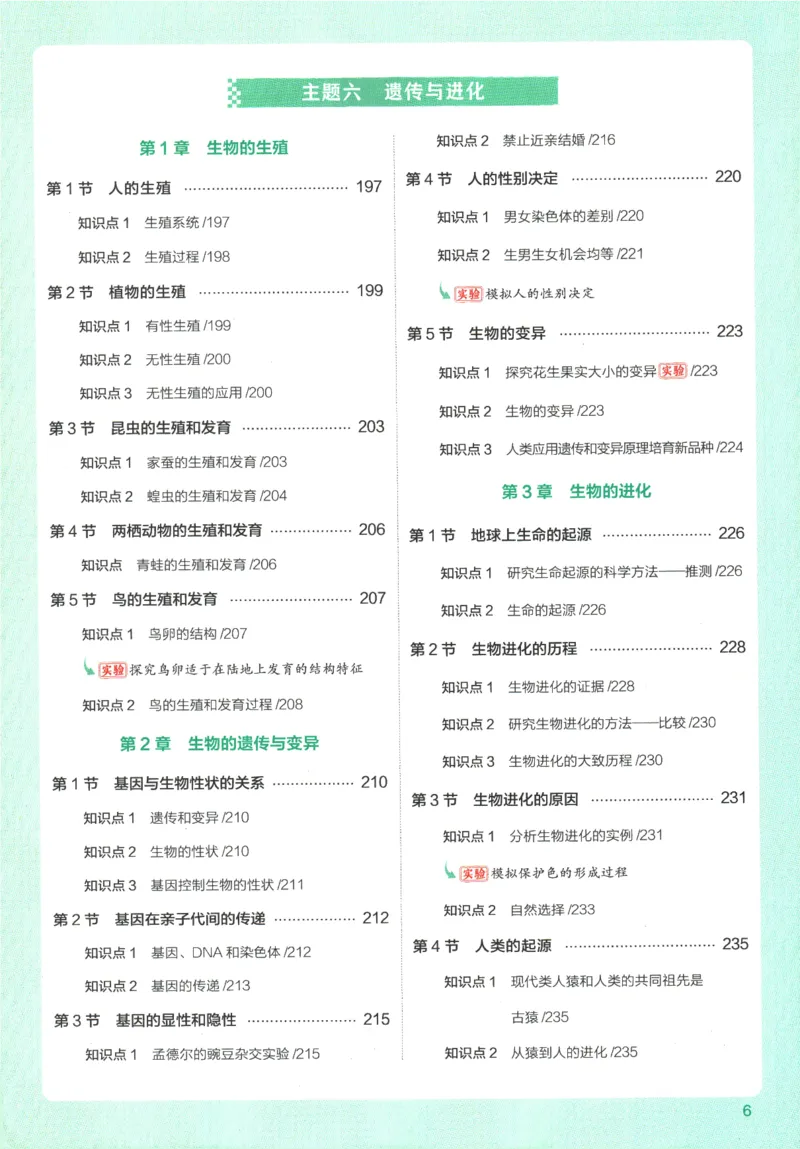 2026版53初中知识清单-生物