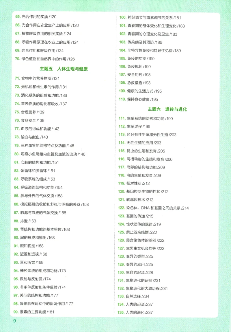 2026版53初中知识清单-生物