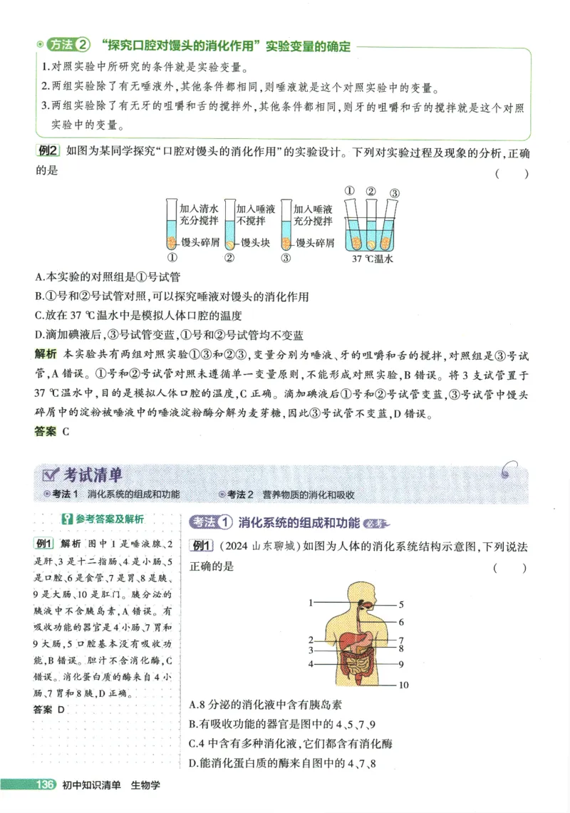 2026版53初中知识清单-生物