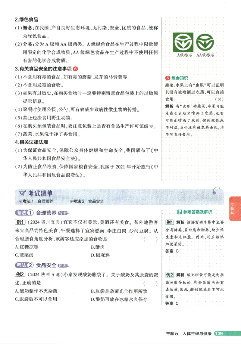 2026版53初中知识清单-生物