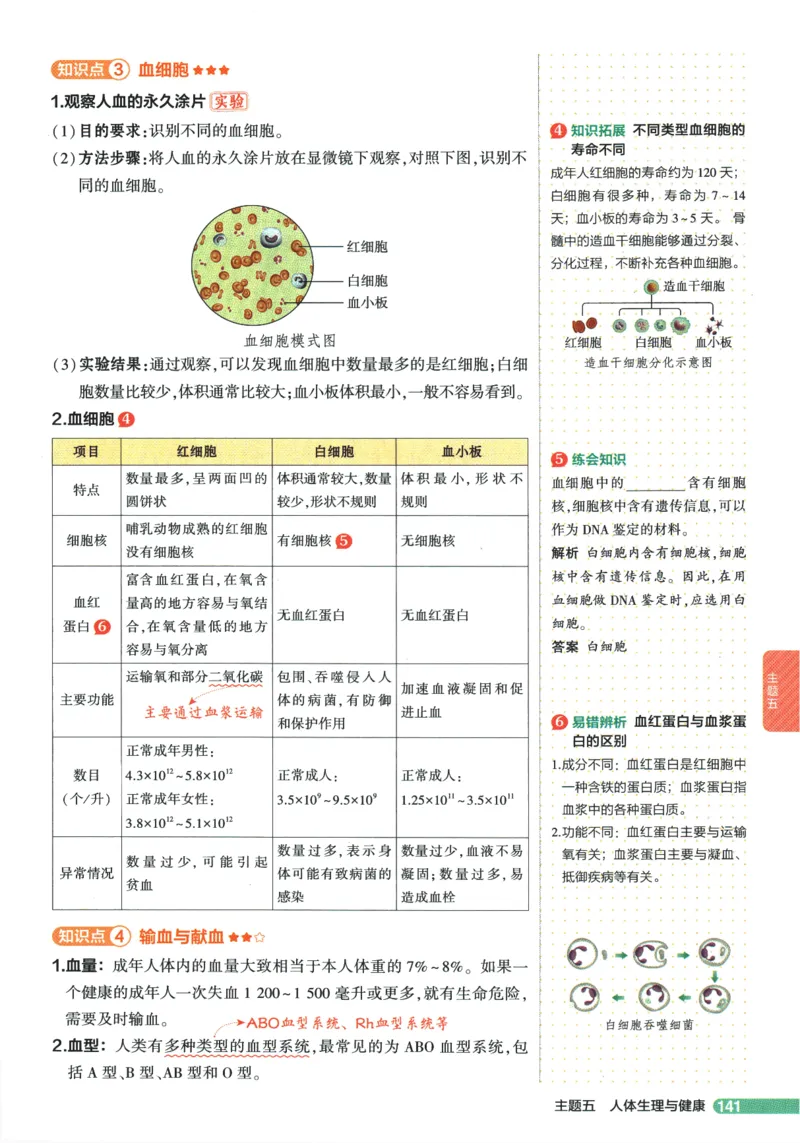 2026版53初中知识清单-生物