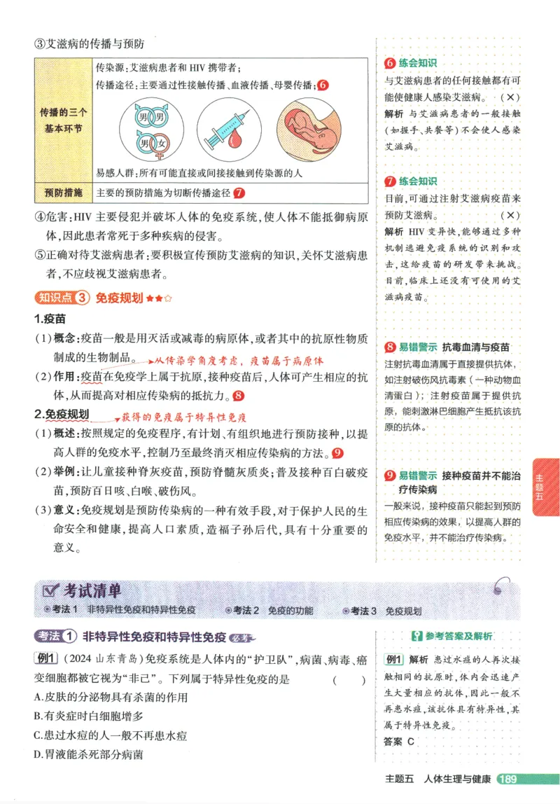 2026版53初中知识清单-生物