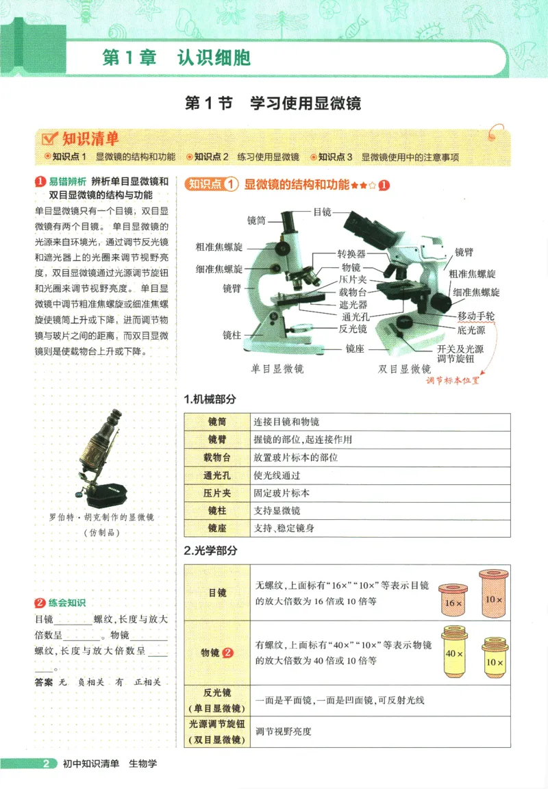 2026版53初中知识清单-生物
