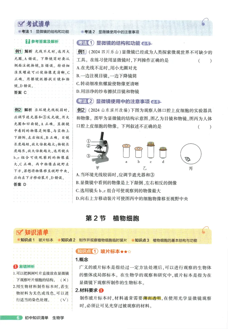 2026版53初中知识清单-生物