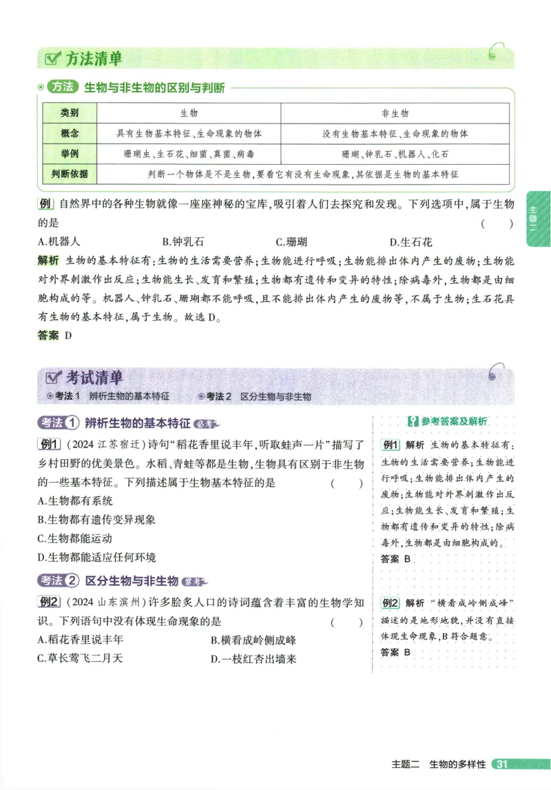 2026版53初中知识清单-生物