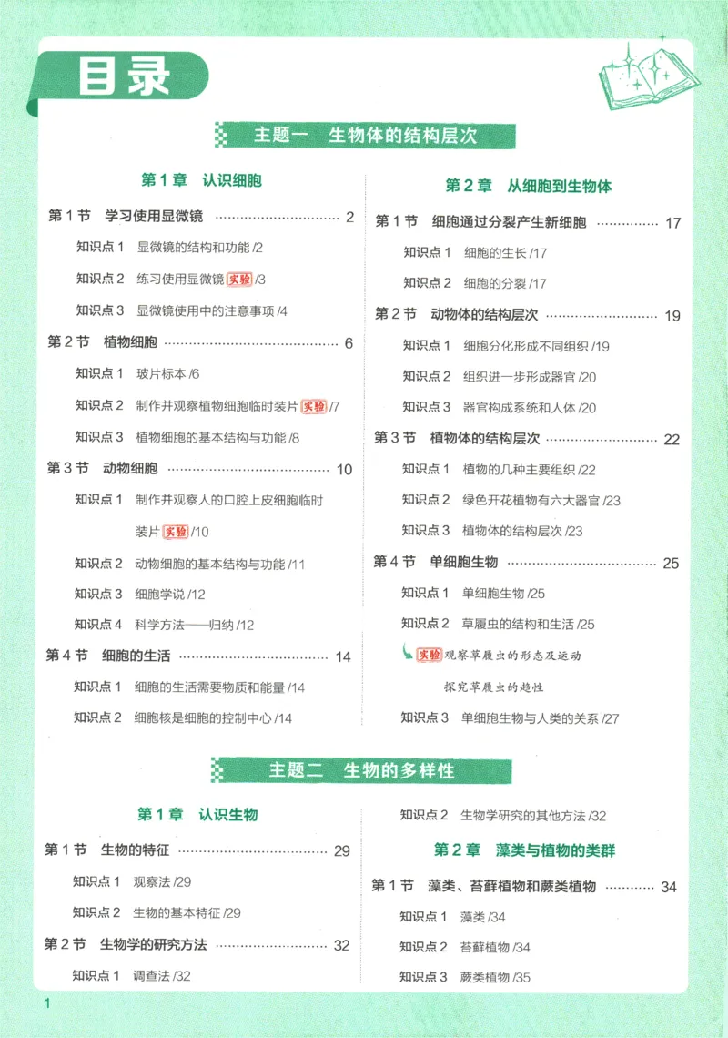 2026版53初中知识清单-生物