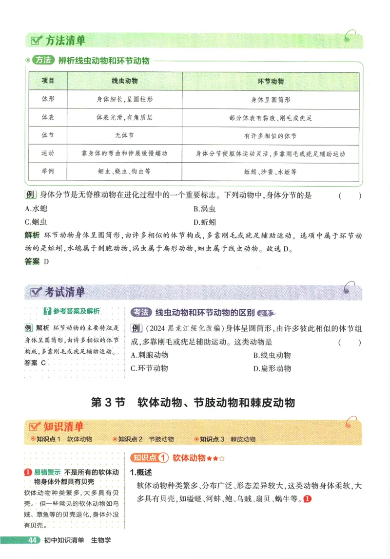 2026版53初中知识清单-生物