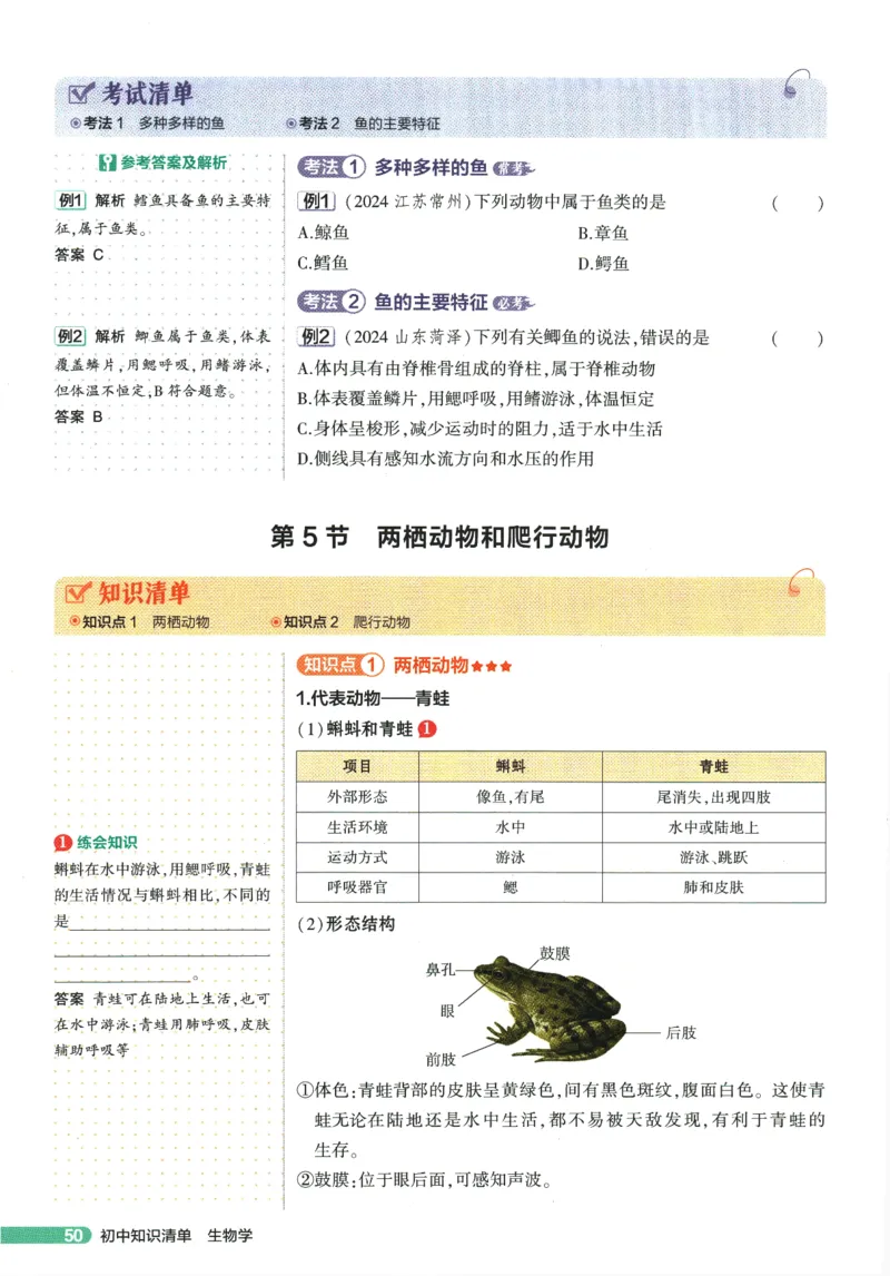 2026版53初中知识清单-生物