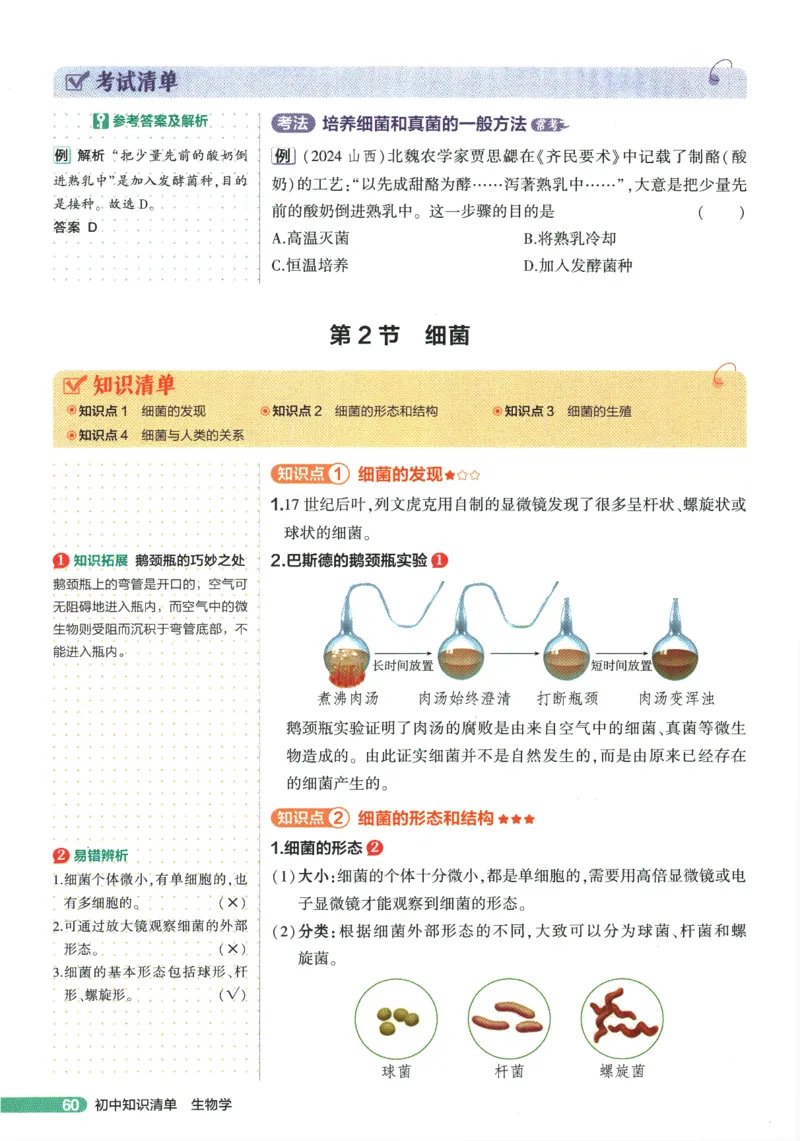 2026版53初中知识清单-生物