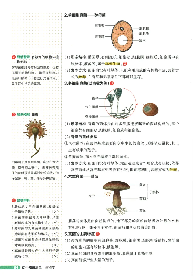 2026版53初中知识清单-生物