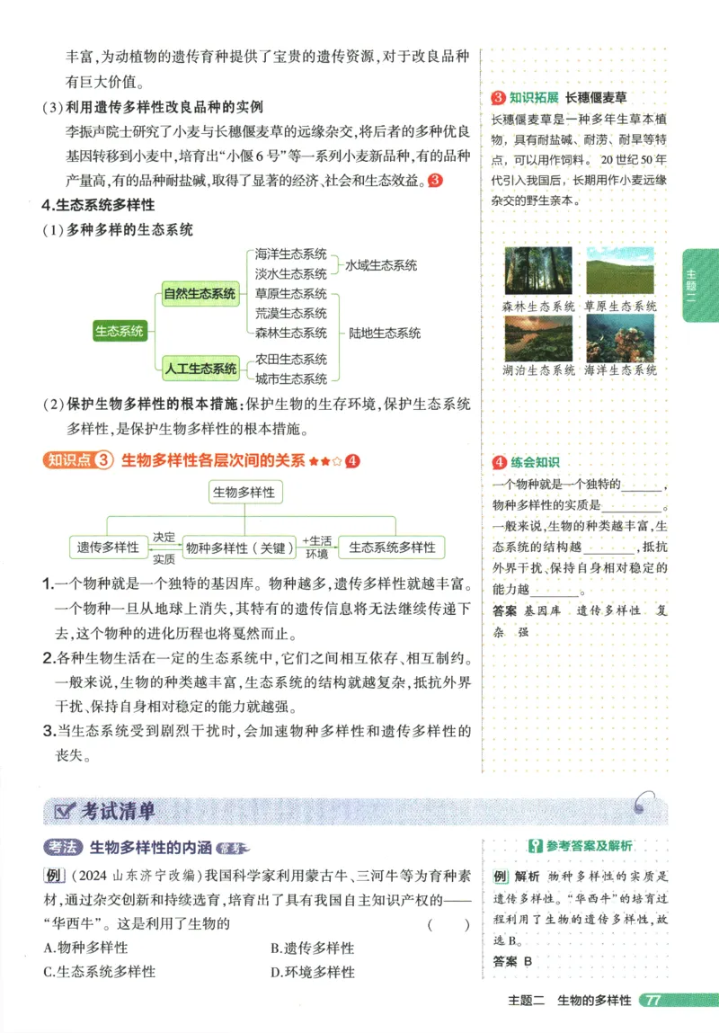 2026版53初中知识清单-生物