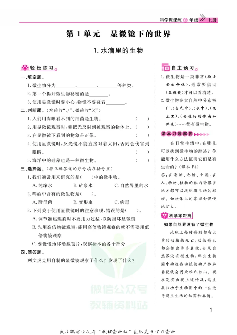 快乐小博士六年级上册科学苏教版_2024年人教版小学数学一二三四五六年级上册下册期中期末试a0747_小学全科《同步练习+精品试卷》打包下载（1-6年级单元月考期中期末试卷）_小学科学