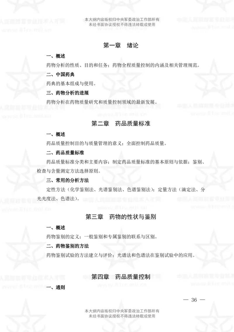 18、药学专业科目考试大纲_军队文职(1)_08.备考分数线等信息_新版军队文职考试大纲