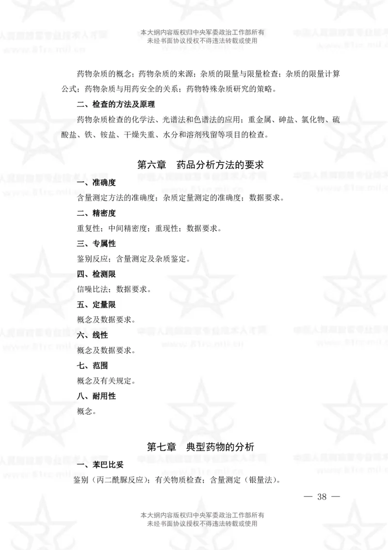 18、药学专业科目考试大纲_军队文职(1)_08.备考分数线等信息_新版军队文职考试大纲