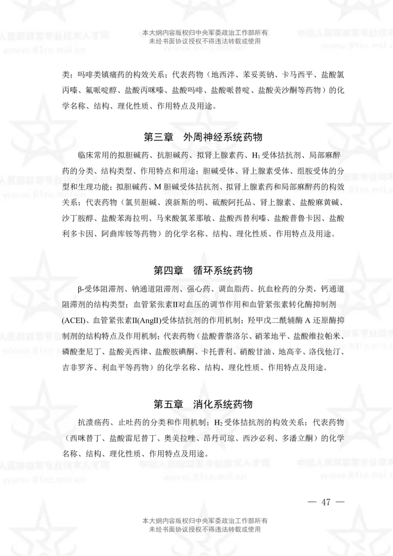 18、药学专业科目考试大纲_军队文职(1)_08.备考分数线等信息_新版军队文职考试大纲