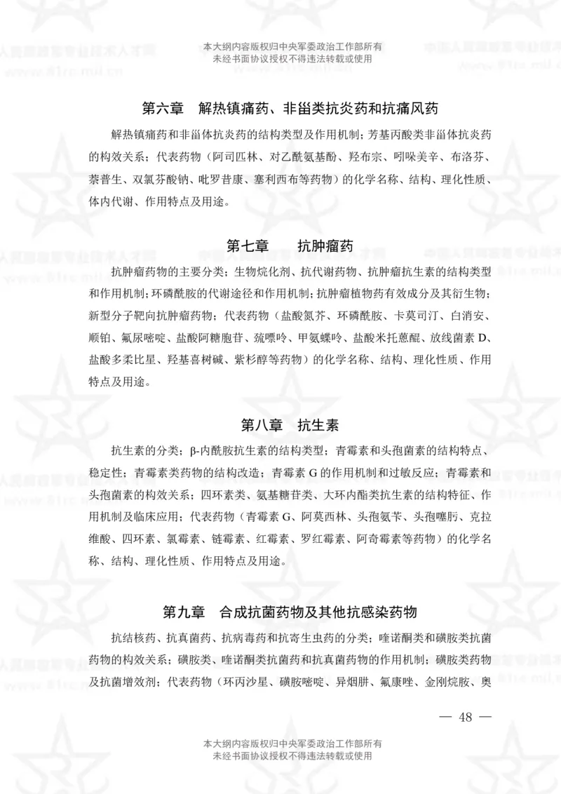 18、药学专业科目考试大纲_军队文职(1)_08.备考分数线等信息_新版军队文职考试大纲