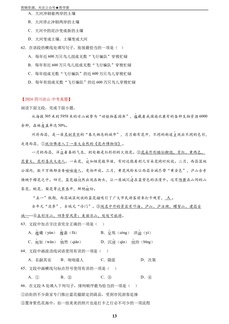 专题06基础知识综合(原卷版)_2023-2025《3年中考1年模拟真题分类汇编》语文