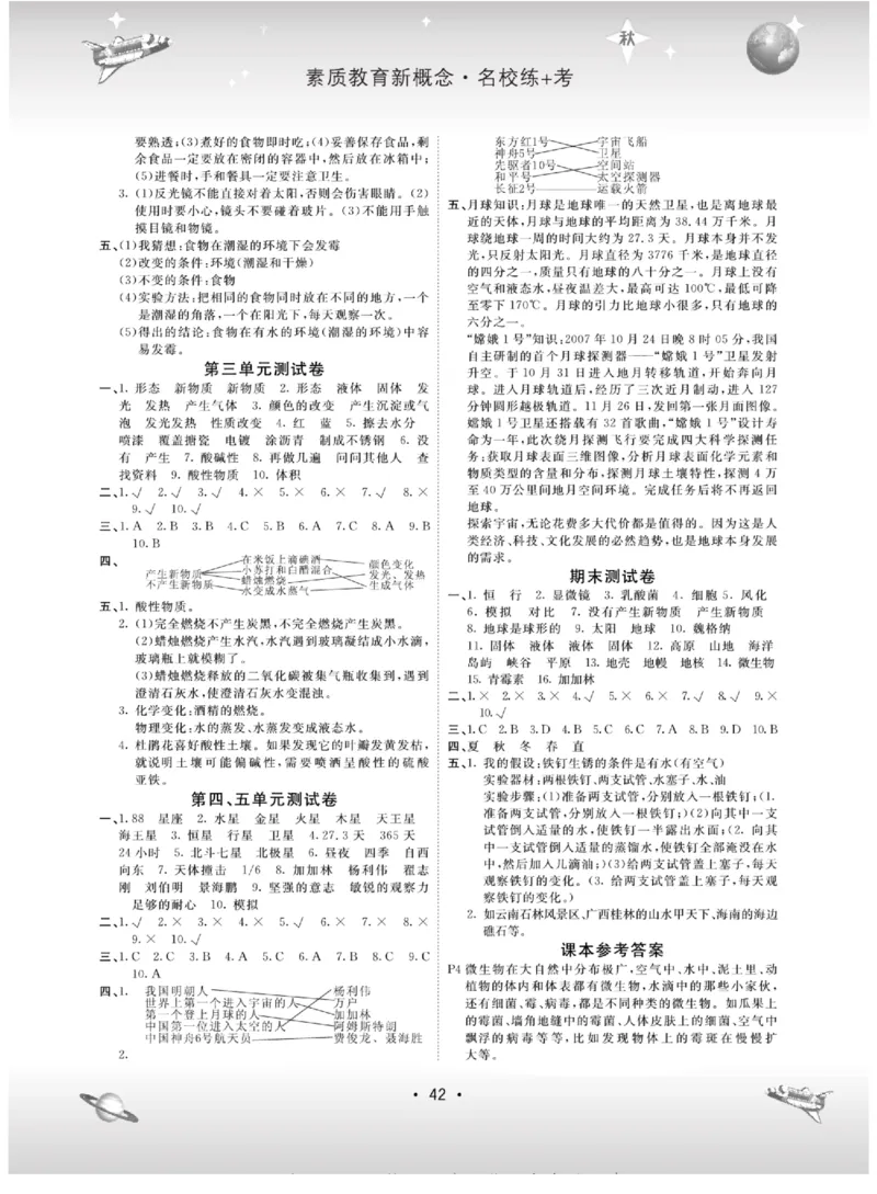 名校练+考六年级上册科学苏教版_2024年人教版小学数学一二三四五六年级上册下册期中期末试a0747_小学全科《同步练习+精品试卷》打包下载（1-6年级单元月考期中期末试卷）_小学科学
