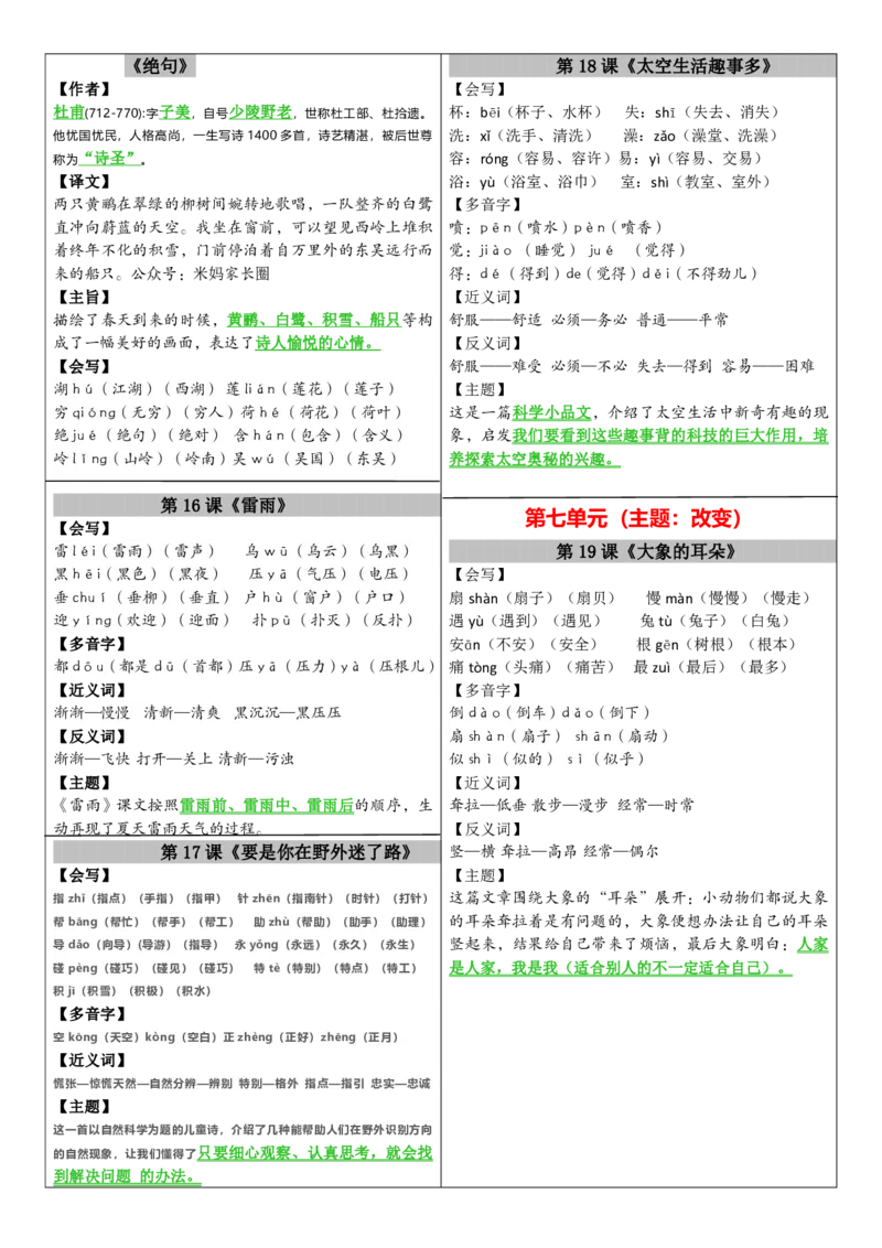 200124春课课贴（最新版）二下语文_二年级上下册资料_二年级下册小红书同款资料_二下语文_二下语文