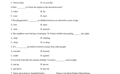 2020年全国普通高等学校体育单招真题英语试卷（原卷）_006体育资料_英语2011-2025年真题+59套模拟卷_2011-2025年全国体育单招真题（英语）