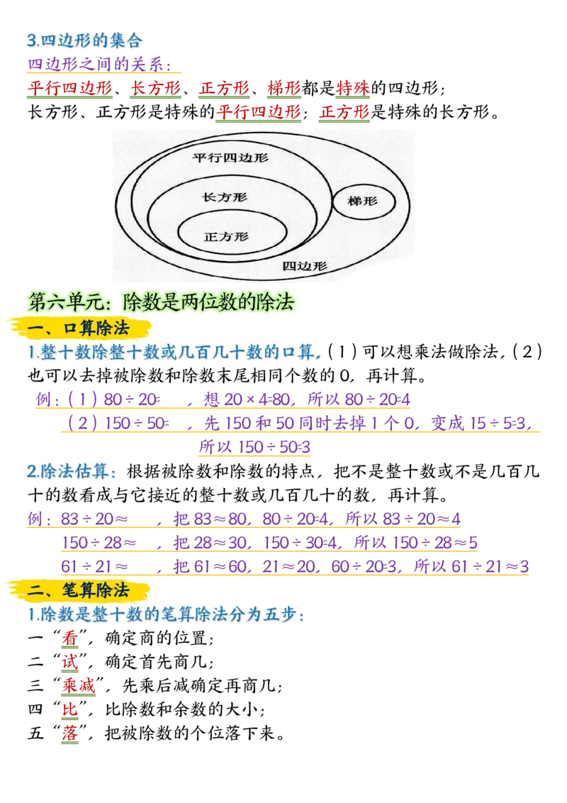 4_四年级上册数学重点知识点归纳整理_小学全网线上同款资料_12号文件_12号文件