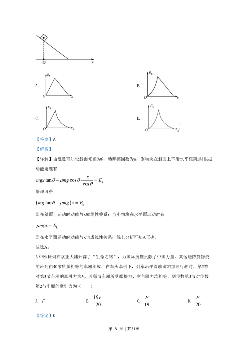 2020年高考物理试卷（江苏）（解析卷）_物理历年高考真题_新&middot;PDF版2008-2025&middot;高考物理真题_物理（按试卷类型分类）2008-2025_自主命题卷&middot;物理（2008-2025）_江苏自主命题&middot;物理（2008-2025）