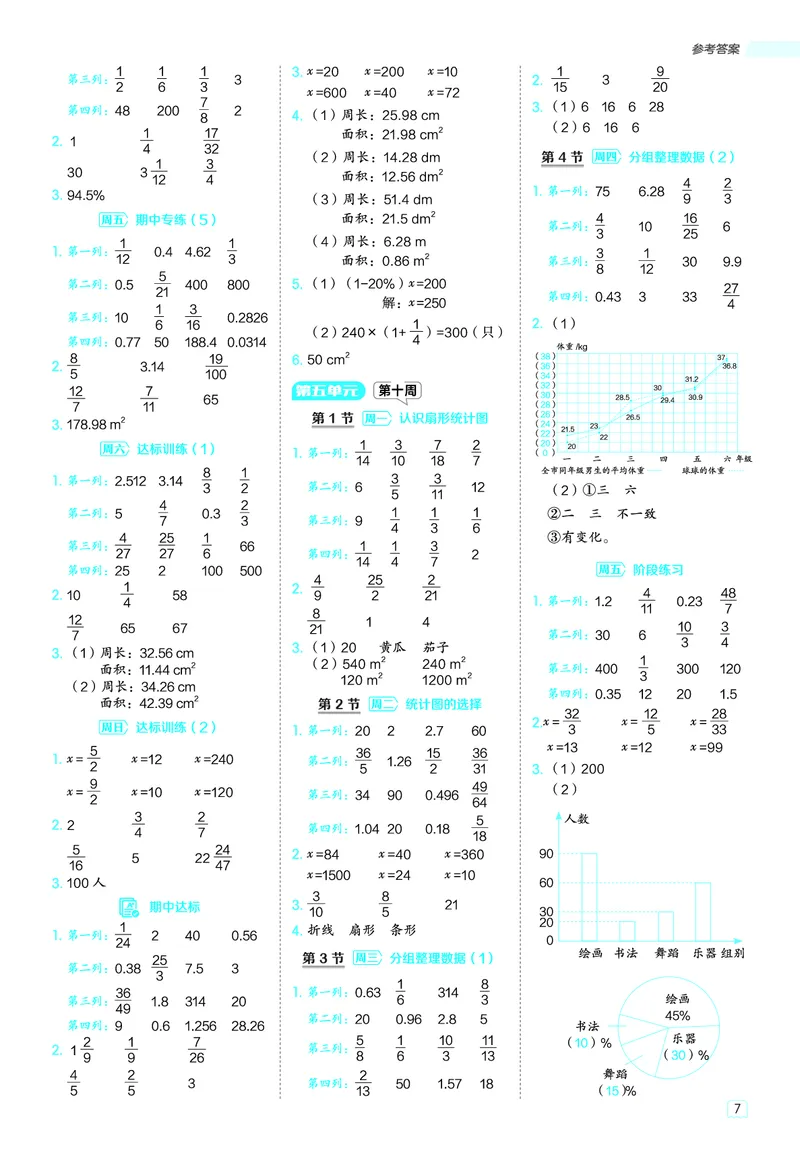 25秋星级口算天天练六年级数学上（BS版）答案_🍎星级口算北师25年上册(1)