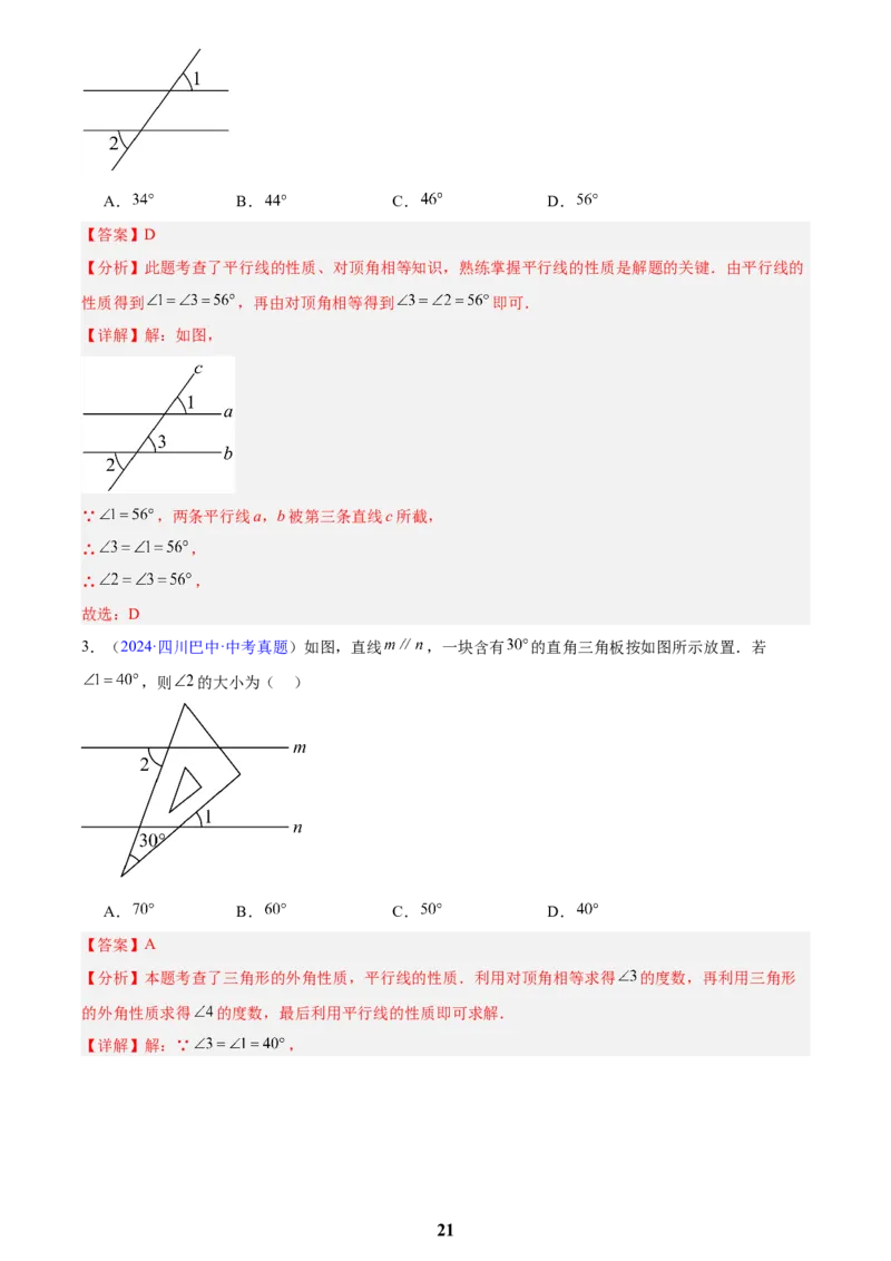 专题13几何图形初步与平行线(解析版)_2023-2025《3年中考1年模拟真题分类汇编》数学
