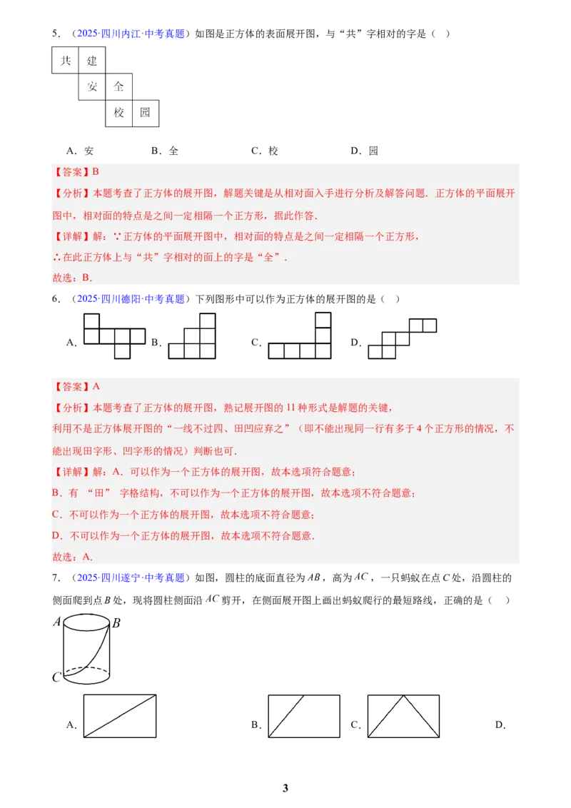 专题13几何图形初步与平行线(解析版)_2023-2025《3年中考1年模拟真题分类汇编》数学